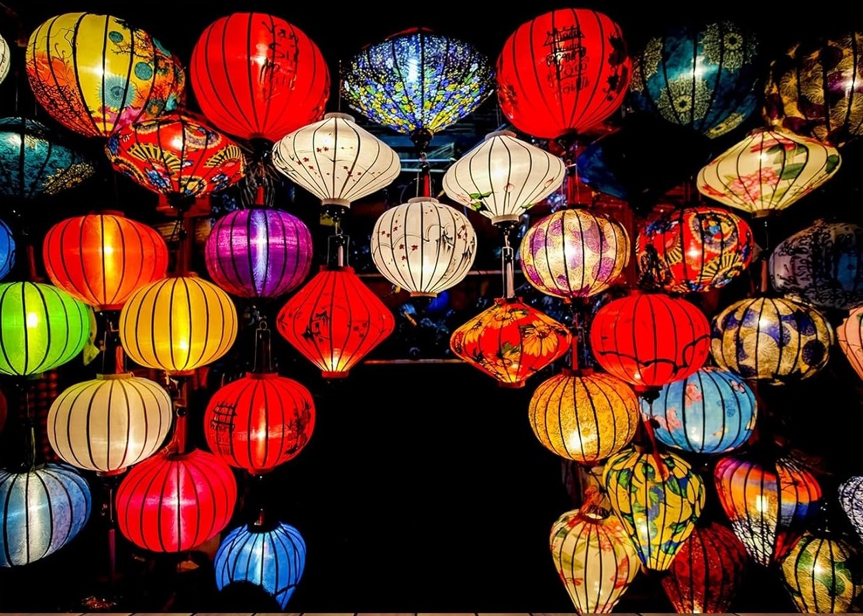 Photography Vietnam - Lanternas coloridas vietnã vietnamita ano novo