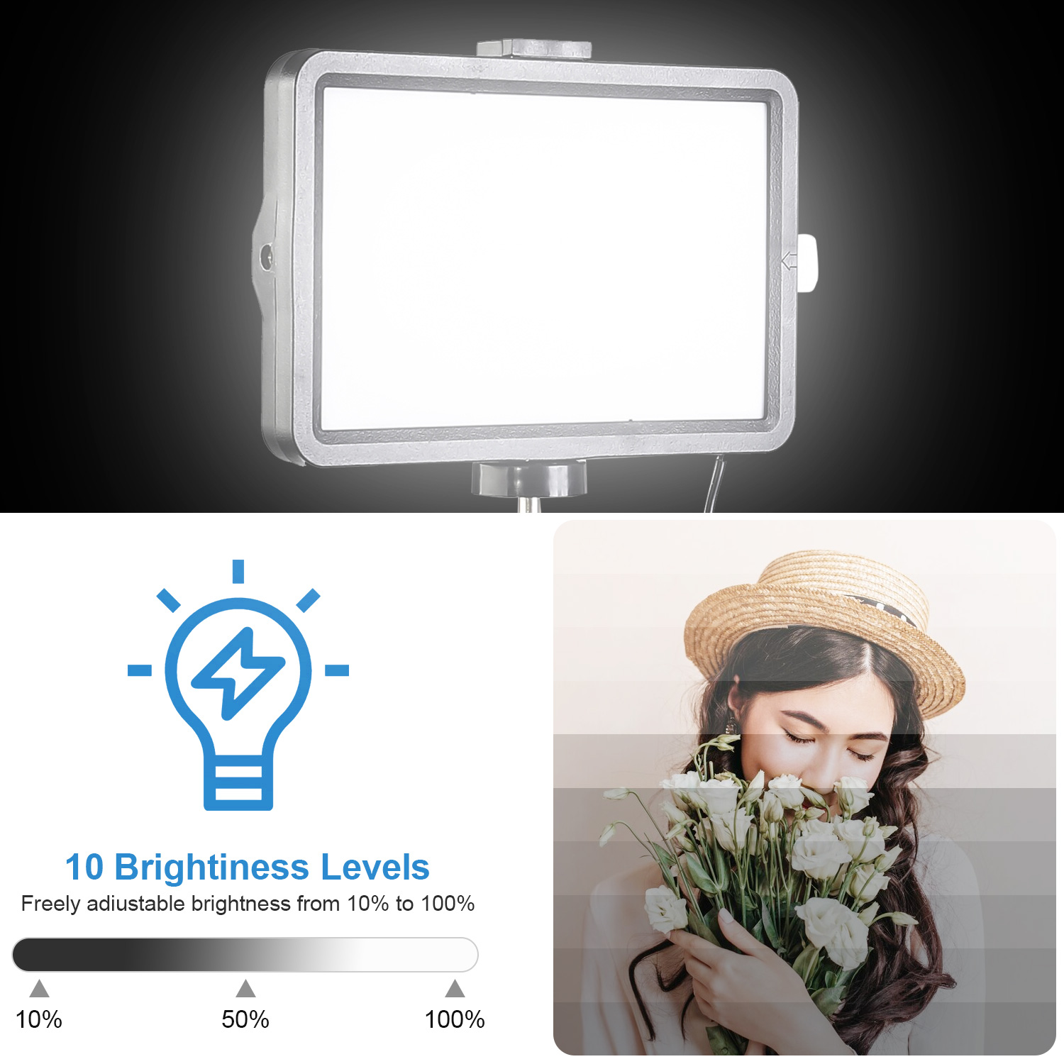 Luz LED Quadrada de 8 Polegada - Photography Zoom avaliação e preço