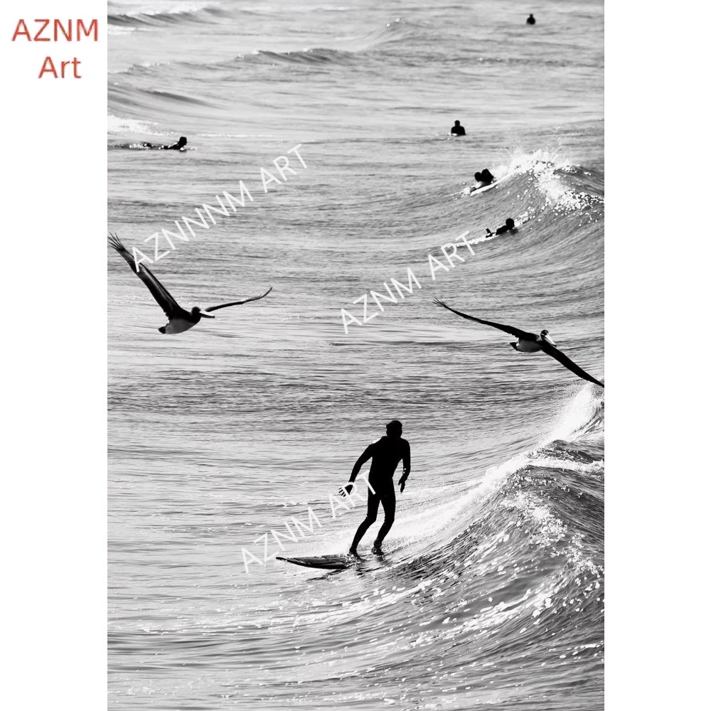 1pc, fino surf preto e branco  - Photography Poster avaliação e preço